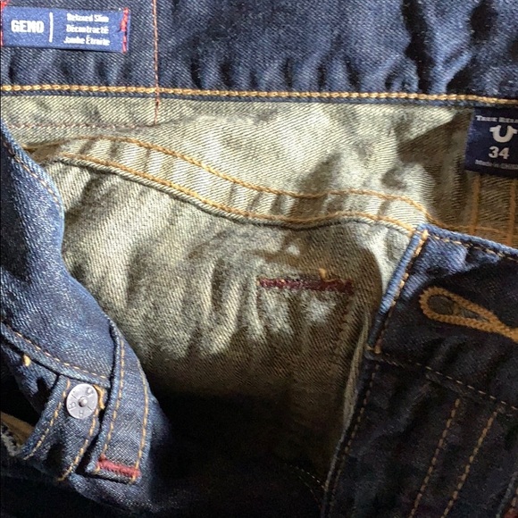 True Religion Geno Relaxed Dark Wash Zip Jeans - 34 x 34 - Picture 7 of 7